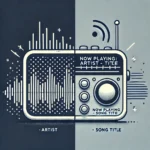 En illustration som visar skillnaden mellan DAB och analog radio, med tydlig grafik för brus och textinformation.